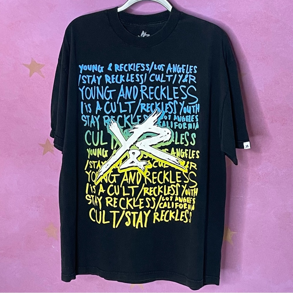 Young & Reckless Y&R Mens T shirt Los Angeles Black Large Graphic Sz Large